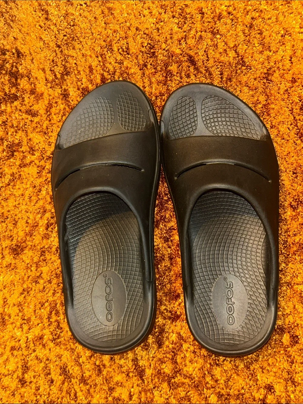OOFOS Kids Black Slip-On Sport Sandals